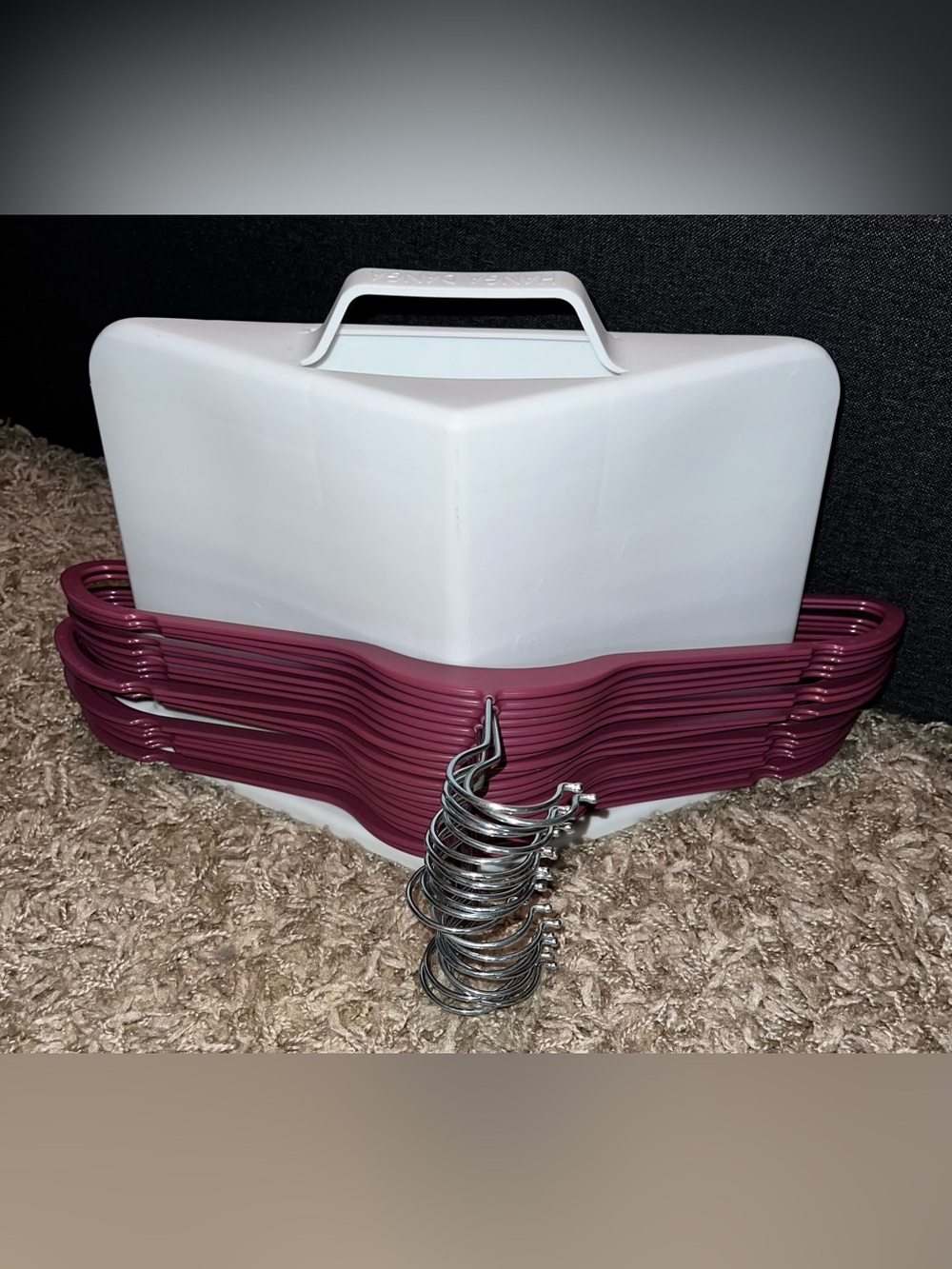 60 Slim Plastic (Non-Velvet) Clothes Hangers - Approx. 17.7" inch wide - Picture 5 of 12